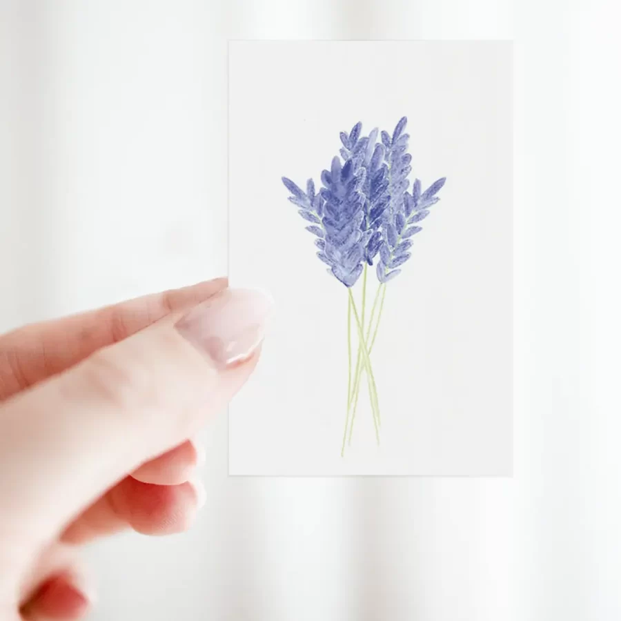 bloemenkaartje, lavendel