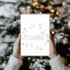 Duurzame kerstkaart met pastel kerstkrans, ontwerp Grafiquelien