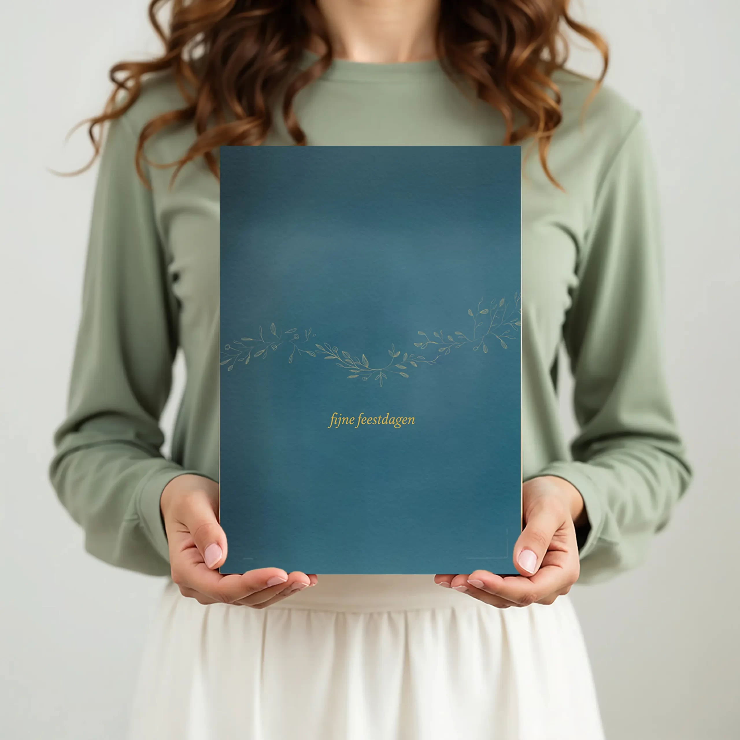 kerstkaart met ster en versje in hand, eco BIO TOP-papier