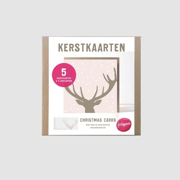 rendier kerstkaarten in gift box