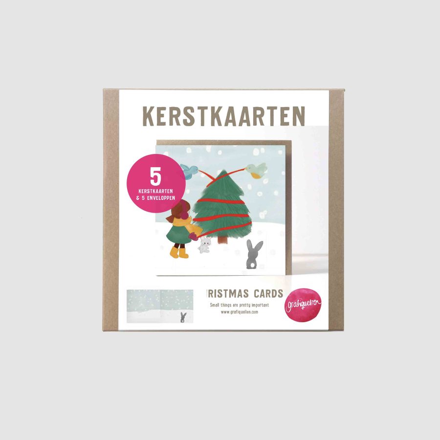 boom versieren kerstkaart