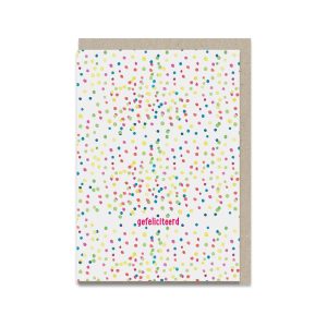 03 A4 XL Wenskaart Gefeliciteerd Confetti