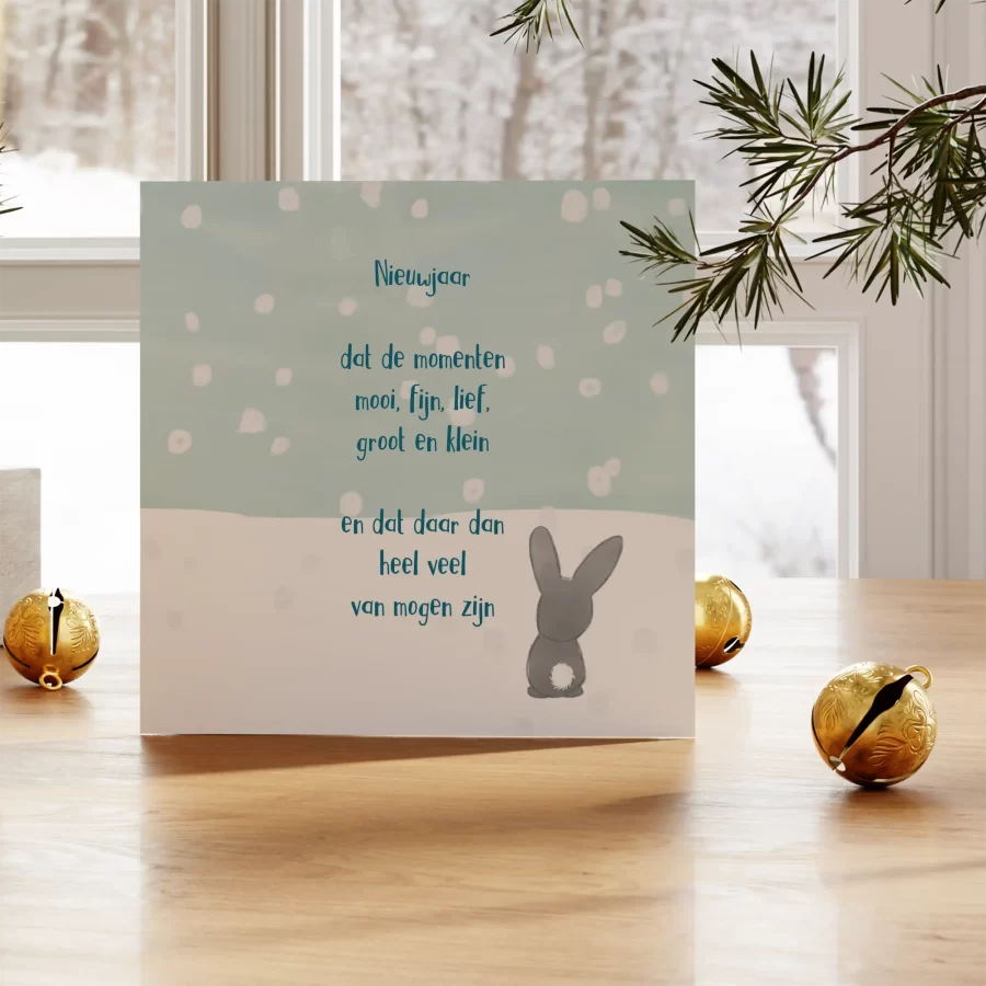 Duurzame kaart met nieuwjaarsversje