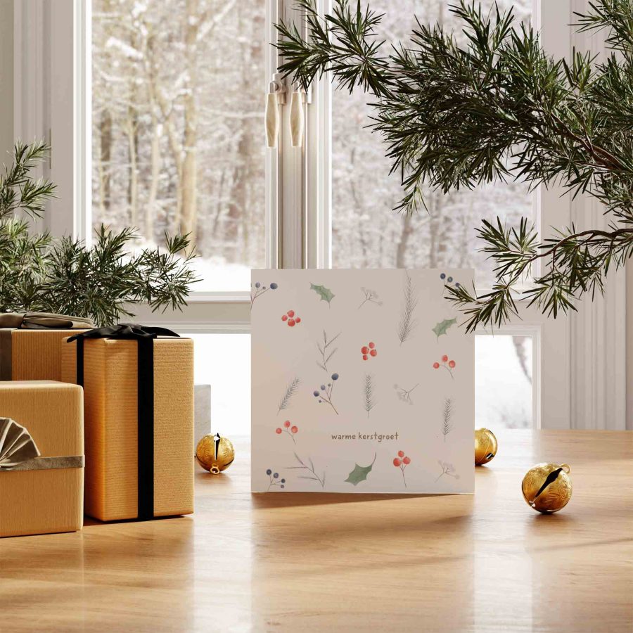 eco friendly kerstkaart - warme kerstgroet