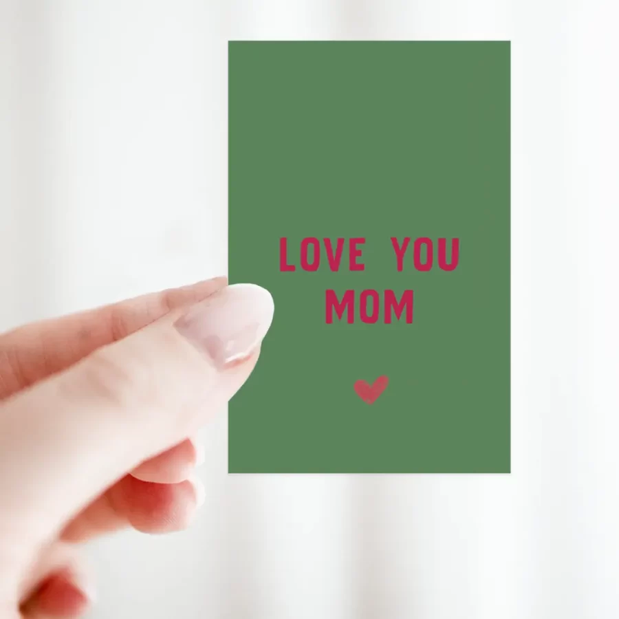 bloemenkaartje moederdag: love you mom