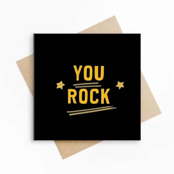 you rock, duurzame wenskaart met envelop