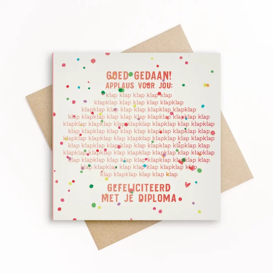 Goed gedaan, gefeliciteerd met je diploma duurzame wenskaart met envelop