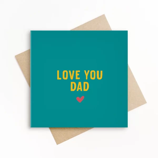 love you dad, duurzame wenskaart met envelop
