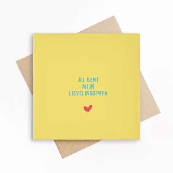 wenskaart met envelop van grafiquelien, vaderdagkaart, voor mijn lievelingspapa