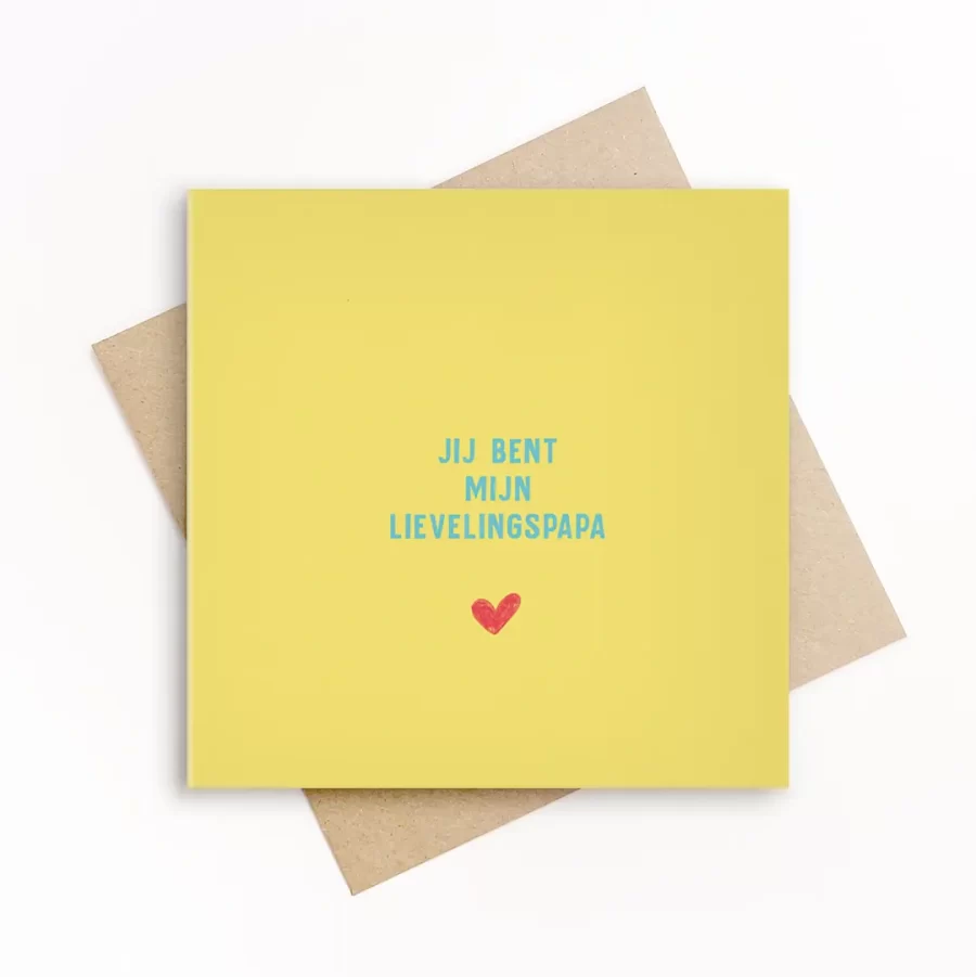 wenskaart met envelop van grafiquelien, vaderdagkaart, voor mijn lievelingspapa