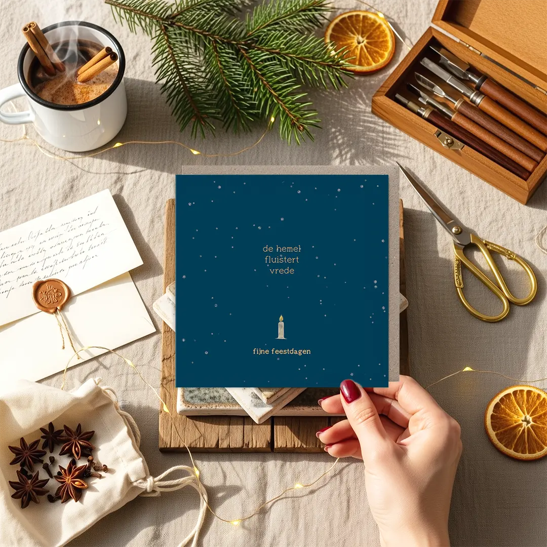 Kerstkaart met poëtische vredeswens